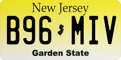 NJ license plate B96MIV