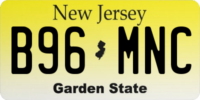 NJ license plate B96MNC