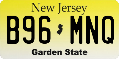 NJ license plate B96MNQ