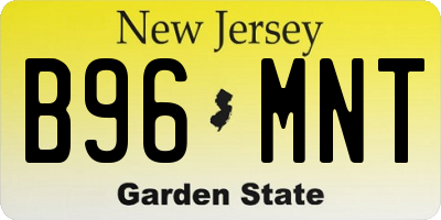 NJ license plate B96MNT