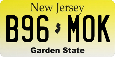 NJ license plate B96MOK