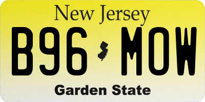 NJ license plate B96MOW