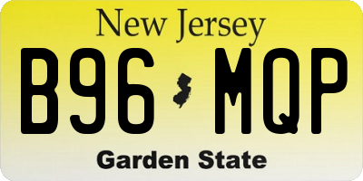 NJ license plate B96MQP