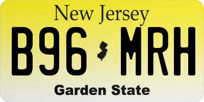 NJ license plate B96MRH