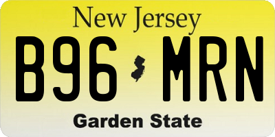 NJ license plate B96MRN