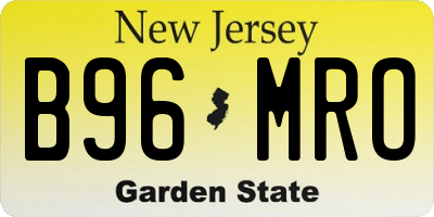 NJ license plate B96MRO
