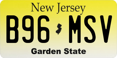 NJ license plate B96MSV