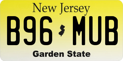 NJ license plate B96MUB