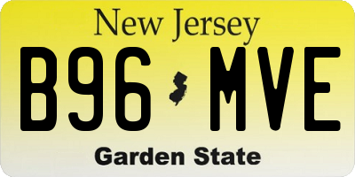 NJ license plate B96MVE
