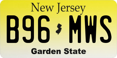 NJ license plate B96MWS