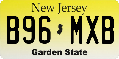 NJ license plate B96MXB