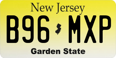 NJ license plate B96MXP