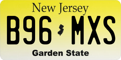 NJ license plate B96MXS