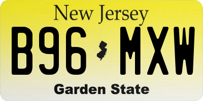 NJ license plate B96MXW