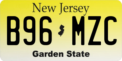 NJ license plate B96MZC