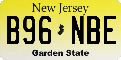 NJ license plate B96NBE