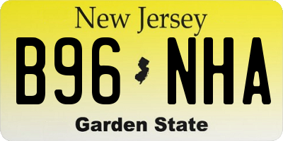 NJ license plate B96NHA