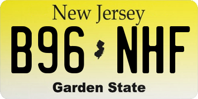 NJ license plate B96NHF