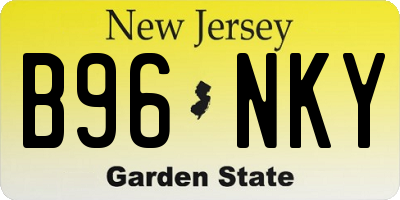 NJ license plate B96NKY