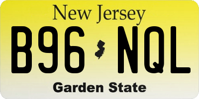 NJ license plate B96NQL