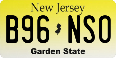 NJ license plate B96NSO