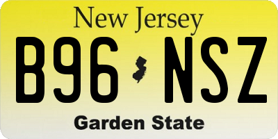 NJ license plate B96NSZ