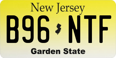 NJ license plate B96NTF