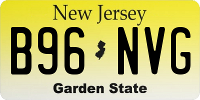 NJ license plate B96NVG