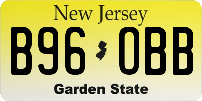 NJ license plate B96OBB
