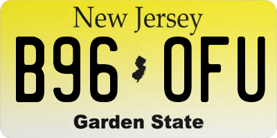 NJ license plate B96OFU