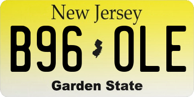 NJ license plate B96OLE