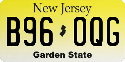 NJ license plate B96OQG