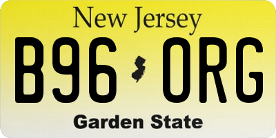 NJ license plate B96ORG