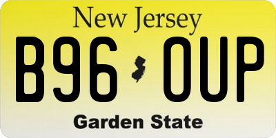 NJ license plate B96OUP