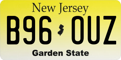 NJ license plate B96OUZ