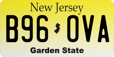 NJ license plate B96OVA