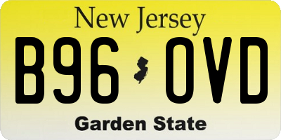 NJ license plate B96OVD