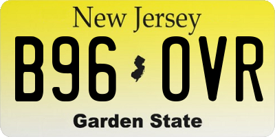 NJ license plate B96OVR