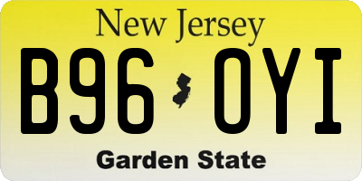 NJ license plate B96OYI