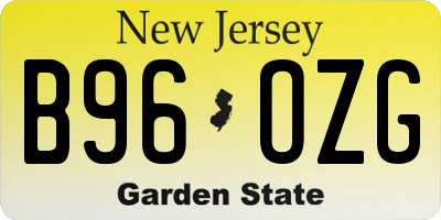 NJ license plate B96OZG