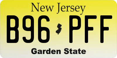 NJ license plate B96PFF