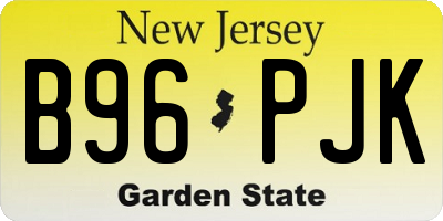 NJ license plate B96PJK