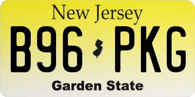 NJ license plate B96PKG
