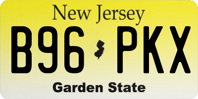 NJ license plate B96PKX