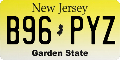 NJ license plate B96PYZ