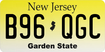 NJ license plate B96QGC