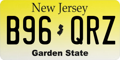 NJ license plate B96QRZ