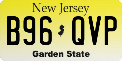 NJ license plate B96QVP