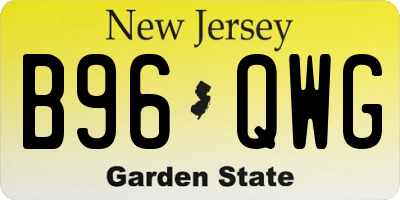 NJ license plate B96QWG