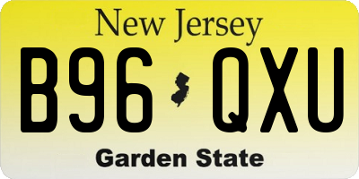 NJ license plate B96QXU